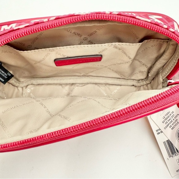Michael Kors Khai Dark Raspberry Small Logo Printed Belt/Sling Bag NWT - Picture 3 of 5